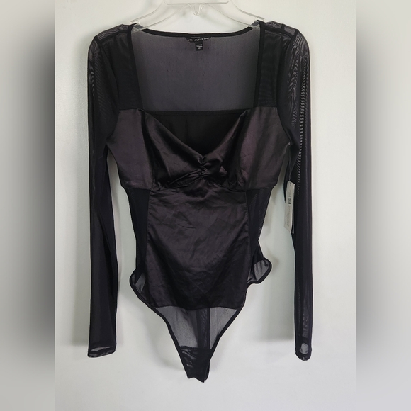 guess L/S Eden Mesh bodysuit size XS Black NWT - Picture 1 of 9